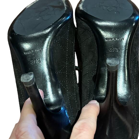 Dior Womens 37.5/7 Black Suede Mary Jane Heels - Picture 8 of 11